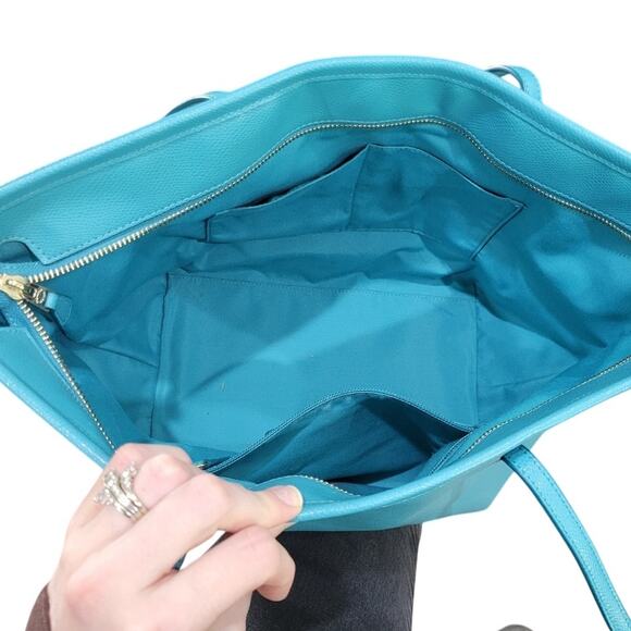 Coach Street Zip Tote Shoulder Bag Crossgrain Leather Womens Handbag Purse Large - Picture 11 of 11